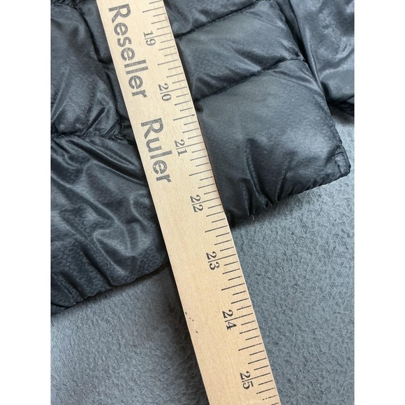 Athleta Downalicious Jacket Womens Small Black Nylon Asymmetrical Zip Packable - Picture 10 of 11